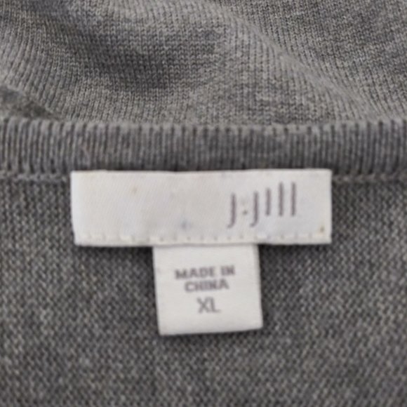 J Jill Grace Tunic Sweater Size XL Gray Wool Blend Side Slits - Picture 4 of 6